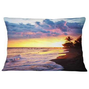 Sea Sunset in Olympic Park Coast Seashore Throw Pillow, 12"x20"