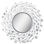 Renwil - Renwil Como Metal Round Mirror With Silver Leaf Finish MT1134 - Over a hundred small beveled circular mirrors create a spinning web around a polished center mirror creating a perfectly lavish, whimsical feel.