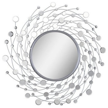 Renwil Como Metal Round Mirror With Silver Leaf Finish MT1134