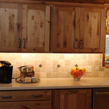 Kitchen LED Lighting Knotty Pine Cabinets