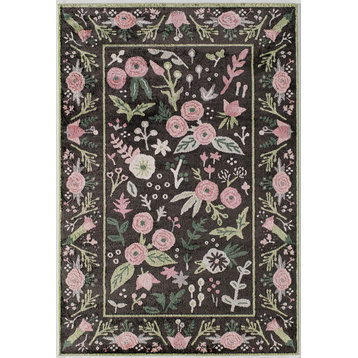 Hanna Transitional Floral Soft Touch Area Rug, Gardenia Pink Onyx, 8'x10'