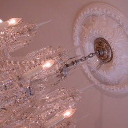 Chrystal Chandelier with ceiling medallion - Ceiling Medallions