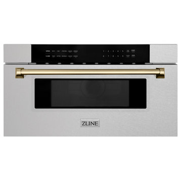 Microwave Drawer, DuraSnow Stainless Steel and Champagne Bronze MWDZ-30-SS-CB