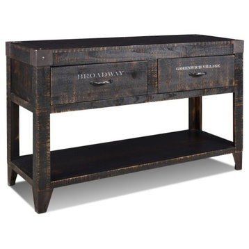 City Rustic Solid Wood Graffiti Sofa Table Console Sideboard Server