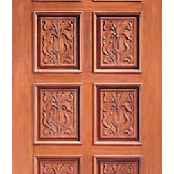 Single Door, Hand Carved 8-Panels in Mahogany - Front Doors
