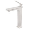 Novatto Starks Single Lever Waterfall Vessel Faucet, Brushed Nickel