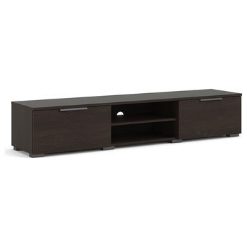 Pemberly Row Contemporary Wood TV Stand for TVs up to 68" in Chocolate