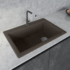 Ruvati 33 x 22 inch Topmount Granite Composite Kitchen Sink, Espresso