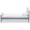 Nereida Modern Classic Mission Style Twin Platform Bed, White/Gray