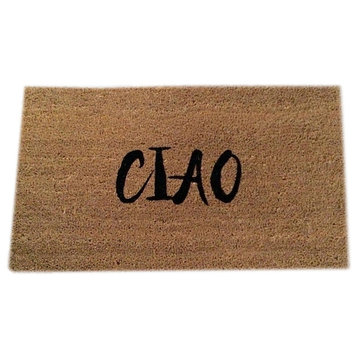 Hand Painted "Ciao" Welcome Mat, Black Soul