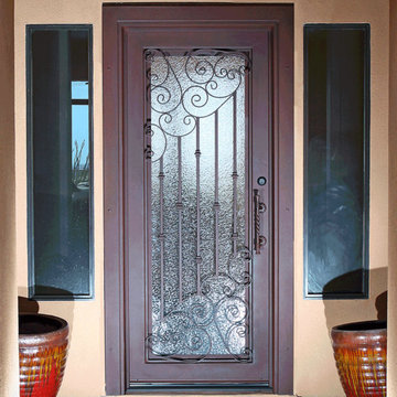 Athens Iron Entry Door with Square Frame