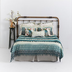 Enchanted Forest Design of Venetian Lace in Ombre Green Tones - Reversible - Products