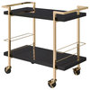 Alios Serving Cart With Black Gold Frame