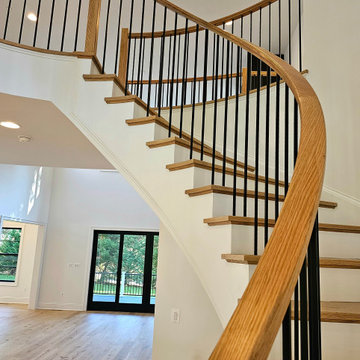 Project #110 | Beautiful Curved Staircase with Circular Balcony