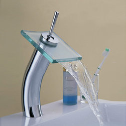 Contemporary Waterfall Bathroom Sink Faucet Tall T0801H - Bathroom Sink Faucets