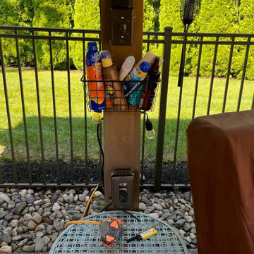 Outdoor outlets and switches placed where the family actually uses the patio