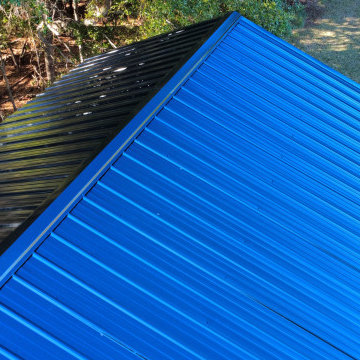 Black Metal Roof Barn Install