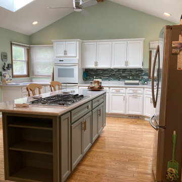 Traditional Kitchen Remodel Done in a Snow White with Walnut Glaze