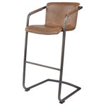 New Pacific Direct - Indy Pu Leather Bar Stool, (Set Of 2) - Indy PU Leather Bar Stool, (Set of 2)Indy Leather Bar Stool � Chic and comfortable, the Indy Bar Stool solves any casual seating dilemma with style and good looks! The 30� high polyurethane leather seat is cantilevered over the rubbed gold base so it almost seems like it�s floating. The Indy Stool is also available in counter height. Fully assembled, available in other color and upholstery options. Set of 2.