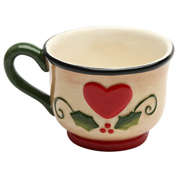 Ceramic Heart Cups, Set of 4