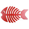 Cast Iron Fish Bone Trivet, Rustic Red, 11"