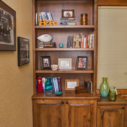Knotty Alder Built-in bookshelf and Quarter Sawn Oak desk - Products
