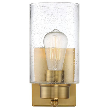 Trade Winds Edgewood Wall Sconce in Natural Brass