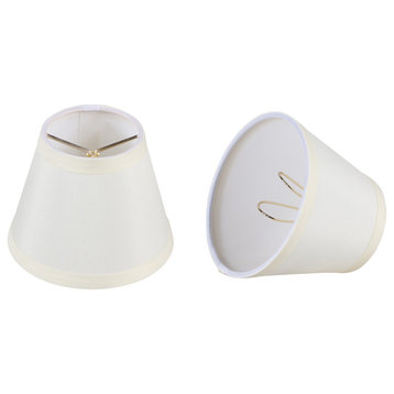Aspen Creative 32065-2 Hardback Empire Clip-On Lamp Shade Off White 3" x 5" x 4"