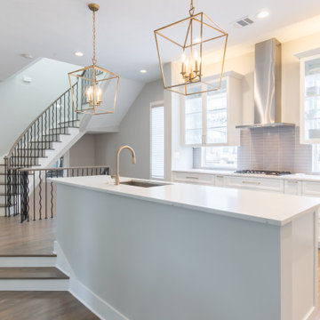 Kitchen Landing with Spiral Staircase