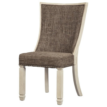 Bolanburg Upholstered Host Chair, White/Oak, Set of 2, D647-02