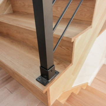 Project #71 | Modern Hickory Staircase with Horizontal Balustrade