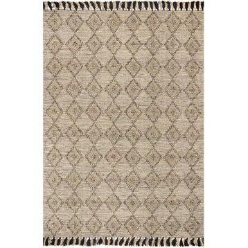nuLOOM Handmade Jute/Sisal Cotton Catriona Geometric Area Rug, Beige, 10'x14'