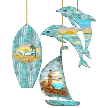 Coastal Ornaments, Set of 3