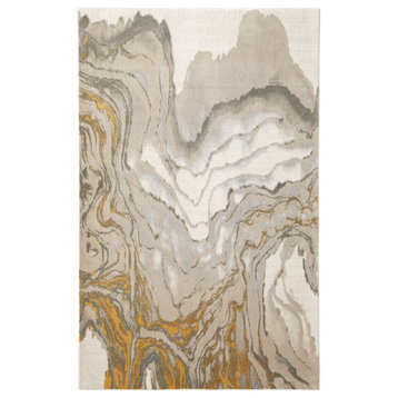 Weave and Wander Omari Contemporary Watercolor Rug, Ivory, 8'x11'