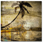 Ready2HangArt - "Seaside Escape" Canvas Wall Art - This tropical abstract canvas art is the perfect addition to any contemporary space. It is fully finished, arriving ready to hang on the wall of your choice.