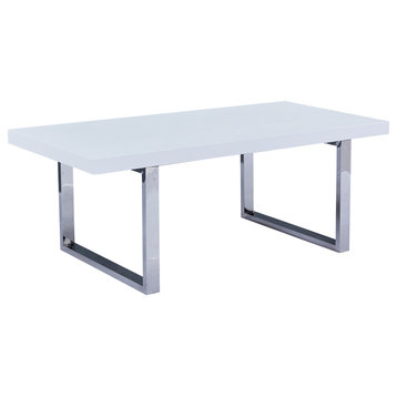 Judoc 79" White Lacquer Rectangular Dining Table