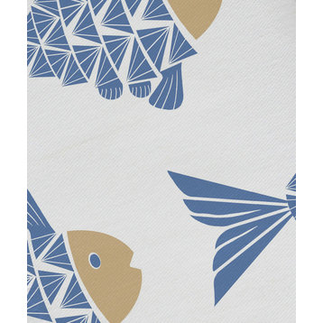 Fish Tales, Animal Print Napkin, Blue, Set of 4