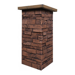 C147-DEEP SLATE STONE COLUMN WRAP (CAPS SOLD SEPARATELY) - Wall Panels