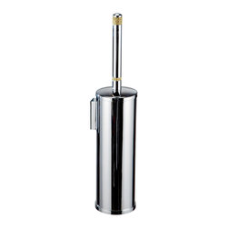 Secret Bath - Cecilia Gold Swarovski Crystals Wall Toilet Brush Holder, Chrome-Gold - Toilet Brushes & Holders