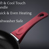 Saflon Titanium Nonstick Fry Pan, 4mm Forged Aluminum, PFOA Free, Red, 8"