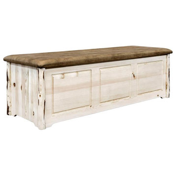 Montana Woodworks Hand-Crafted Transitional Solid Wood Blanket Chest in Natural