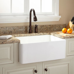 26" Baldwin Fireclay Farmhouse Sink - Smooth Apron - Kitchen Sinks