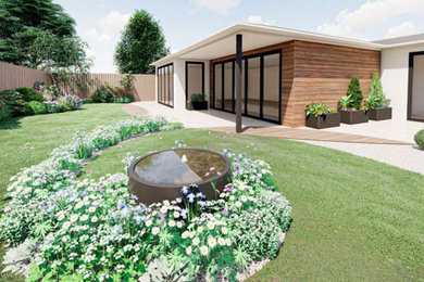3D Images of Curved Garden Design in Hampshire