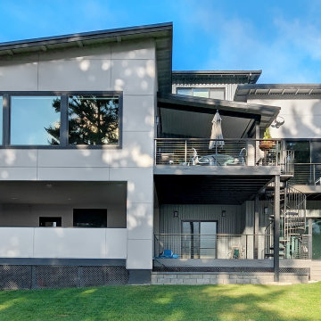 (Custom Home) Indoor Pool with Puget Sound Views
