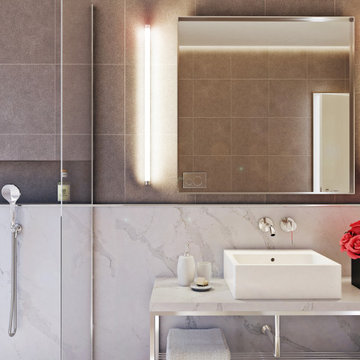 BAGNO CON DOCCIA FILO PAVIMENTO