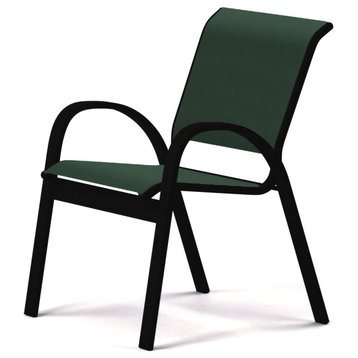 Aruba II Sling Cafe Chair, Textured Black, Forest Green