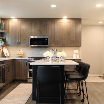 Stunning Kitchen Transformation Done in Ebony, White and Shale Colors
