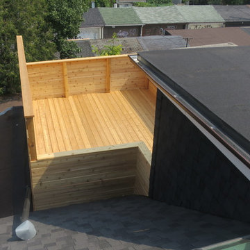 Rooftop Cedar Deck Installation by Toronto Roofing.ca in the Annex