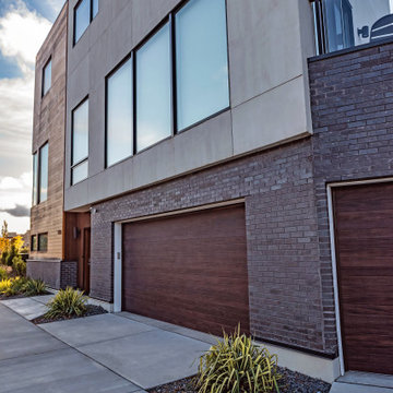 Mahogany Accents Woodtones Planks Garage Door