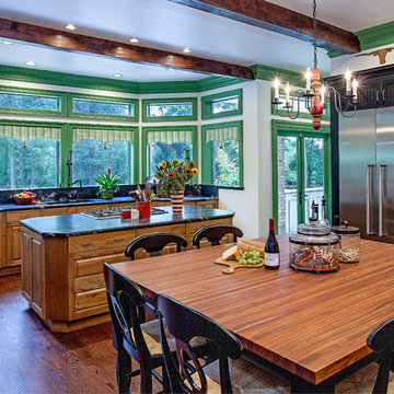 Black and Knotty Cherry Kitchen